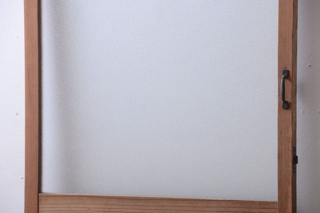  和製アンティーク　木味が上品な古いガラスドア