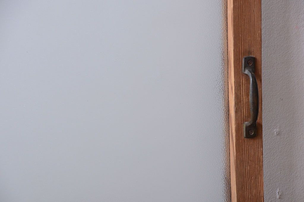  和製アンティーク　木味が上品な古いガラスドア