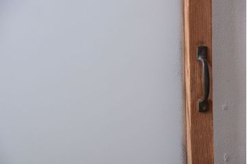  和製アンティーク　木味が上品な古いガラスドア