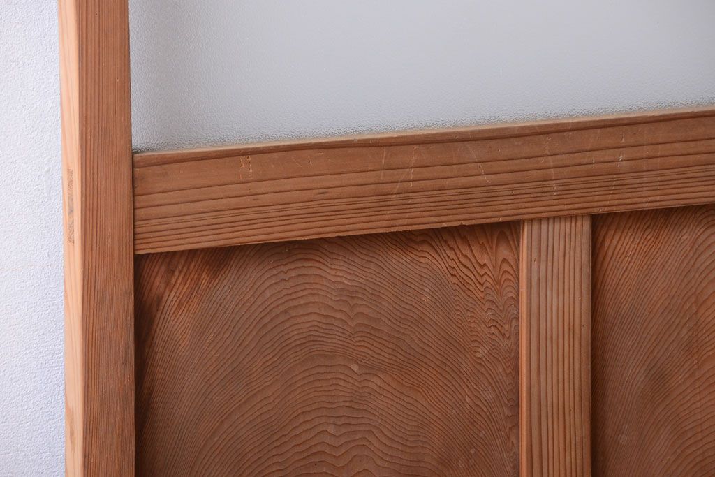  和製アンティーク　木味が上品な古いガラスドア