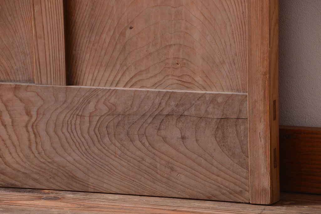  和製アンティーク　木味が上品な古いガラスドア