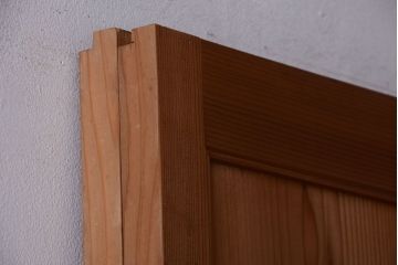 アンティーク　ナチュラルな古い木味のシンプルな舞良戸2枚セット(2)