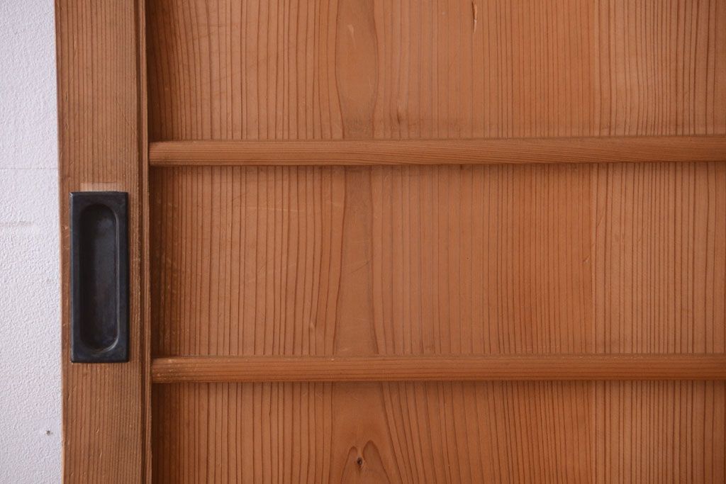 アンティーク　ナチュラルな古い木味のシンプルな舞良戸2枚セット(2)