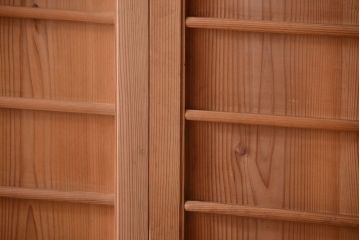 アンティーク　ナチュラルな古い木味のシンプルな舞良戸2枚セット(2)