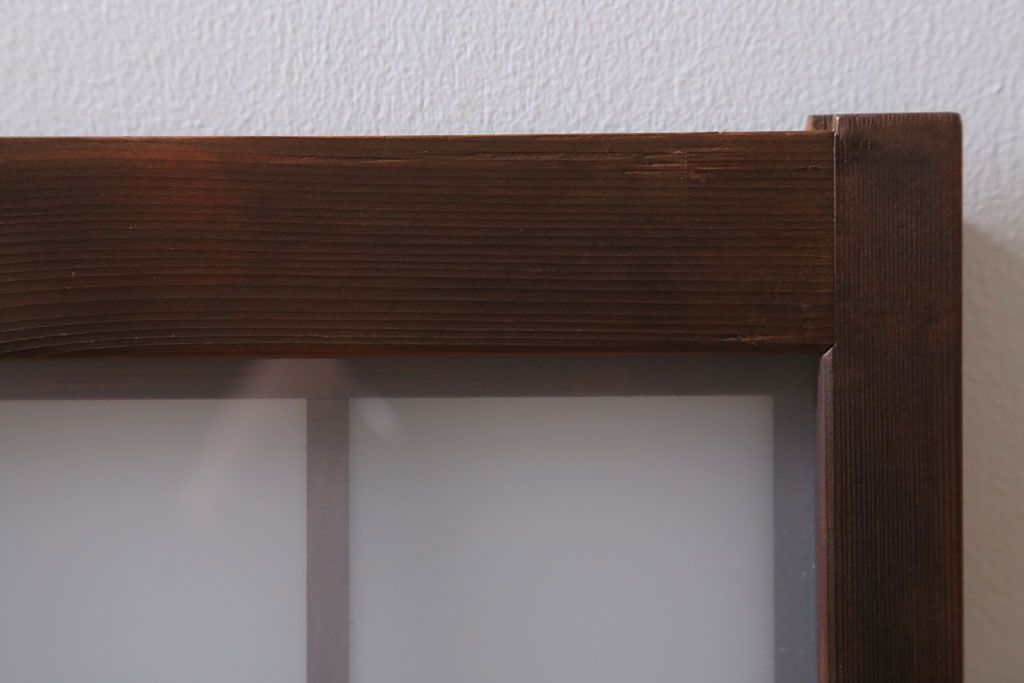 和製アンティーク　古い木のくもりガラス戸4枚セット(窓・明かり取り)