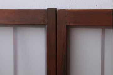 和製アンティーク　古い木のくもりガラス戸4枚セット(窓・明かり取り)