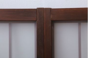 和製アンティーク　古い木のくもりガラス戸4枚セット(窓・明かり取り)