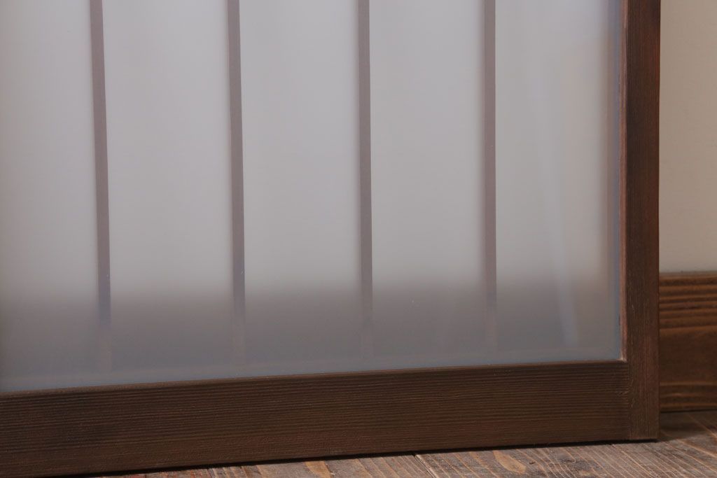 和製アンティーク　古い木のくもりガラス戸4枚セット(窓・明かり取り)