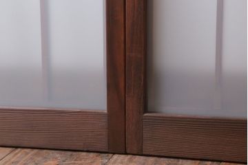 和製アンティーク　古い木のくもりガラス戸4枚セット(窓・明かり取り)