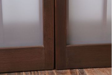 和製アンティーク　古い木のくもりガラス戸4枚セット(窓・明かり取り)