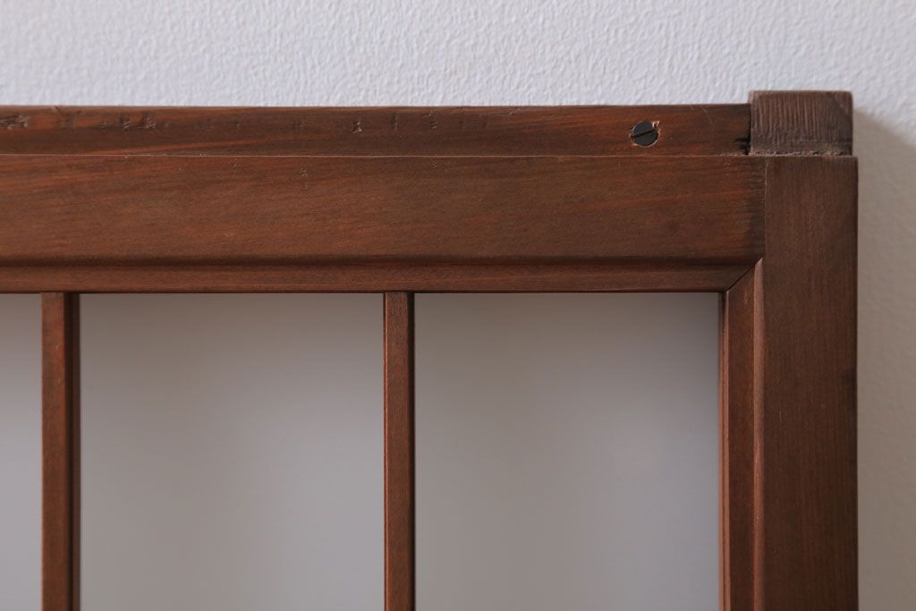 和製アンティーク　古い木のくもりガラス戸4枚セット(窓・明かり取り)