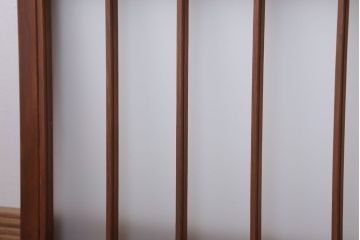 和製アンティーク　古い木のくもりガラス戸4枚セット(窓・明かり取り)