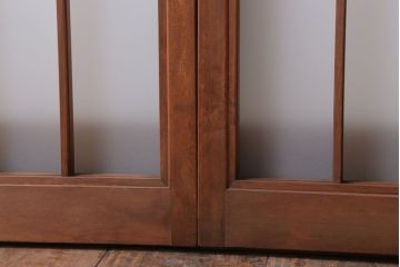 和製アンティーク　古い木のくもりガラス戸4枚セット(窓・明かり取り)