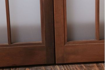和製アンティーク　古い木のくもりガラス戸4枚セット(窓・明かり取り)