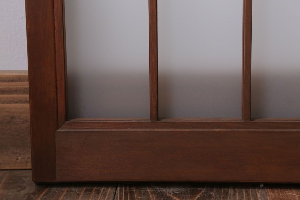 和製アンティーク　古い木のくもりガラス戸4枚セット(窓・明かり取り)