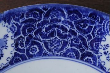 アンティーク雑貨　アンティーク　明治〜大正!図変わり印判皿　1尺1寸(35cm)