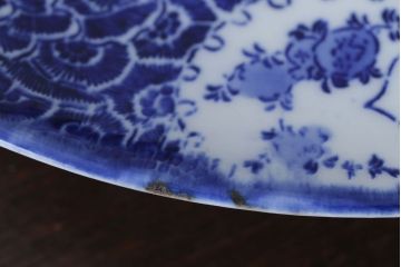 アンティーク雑貨　アンティーク　明治〜大正!図変わり印判皿　1尺1寸(35cm)