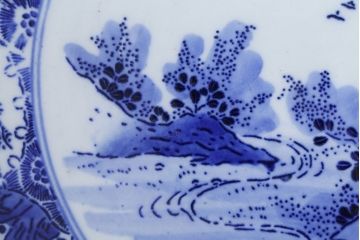 アンティーク雑貨　アンティーク　明治〜大正!図変わり印判皿　1尺1寸(35cm)