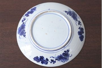 アンティーク雑貨　アンティーク　明治〜大正!図変わり印判皿　1尺1寸(35cm)