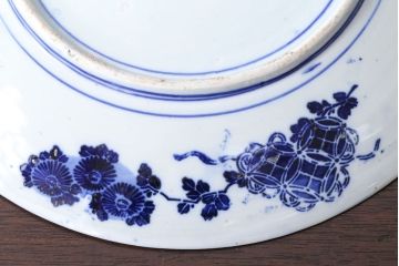 アンティーク雑貨　アンティーク　明治〜大正!図変わり印判皿　1尺1寸(35cm)