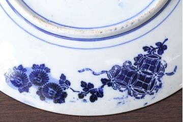 アンティーク雑貨　アンティーク　明治〜大正!図変わり印判皿　1尺1寸(35cm)