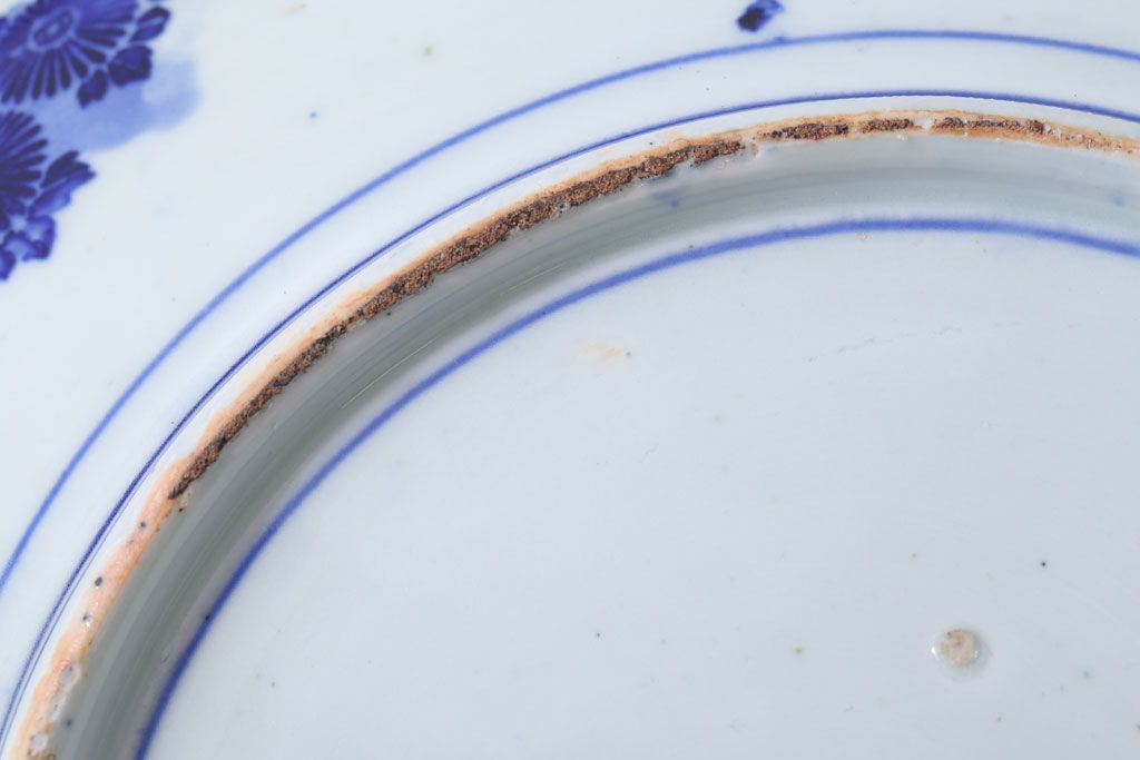 アンティーク雑貨　アンティーク　明治〜大正!図変わり印判皿　1尺1寸(35cm)