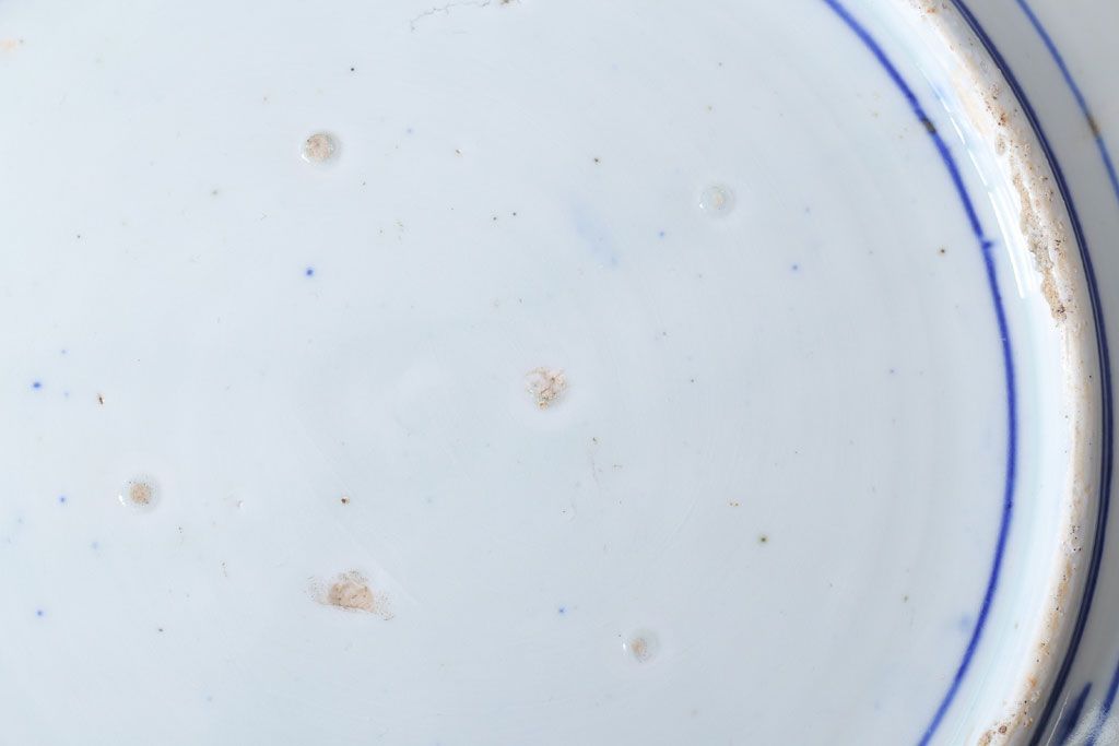 アンティーク雑貨　アンティーク　明治〜大正!図変わり印判皿　1尺1寸(35cm)