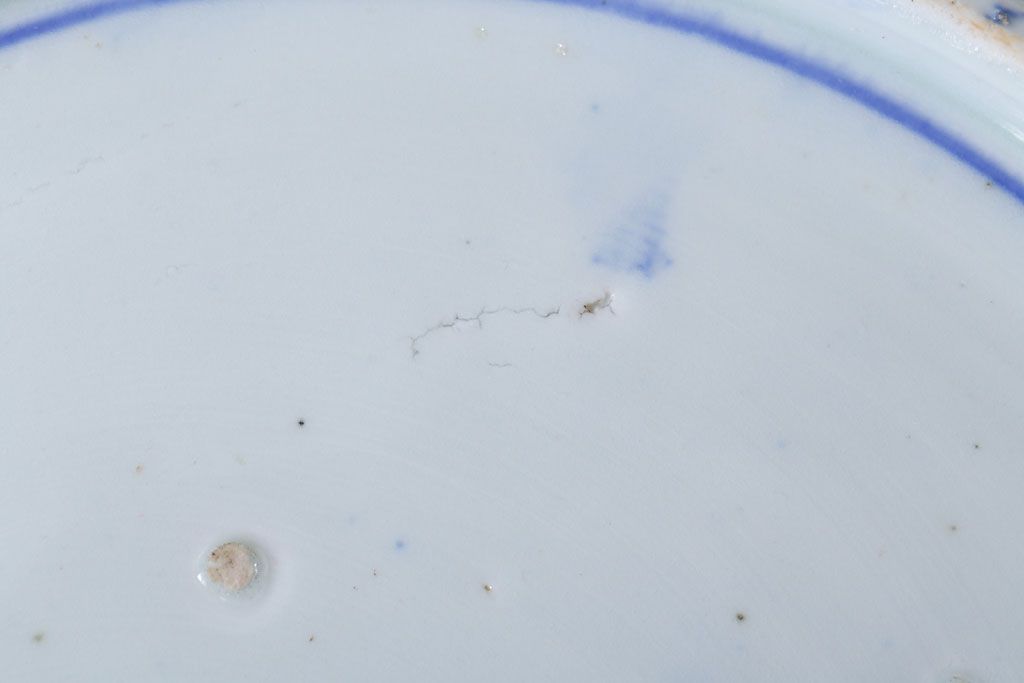 アンティーク雑貨　アンティーク　明治〜大正!図変わり印判皿　1尺1寸(35cm)