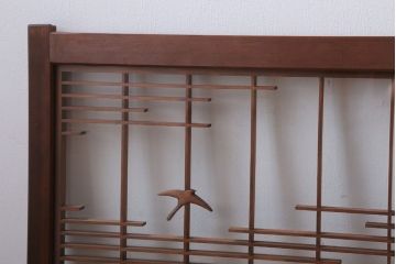 和製アンティーク　古い木の組子ガラス戸4枚セット(窓・明り取り)