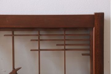 和製アンティーク　古い木の組子ガラス戸4枚セット(窓・明り取り)