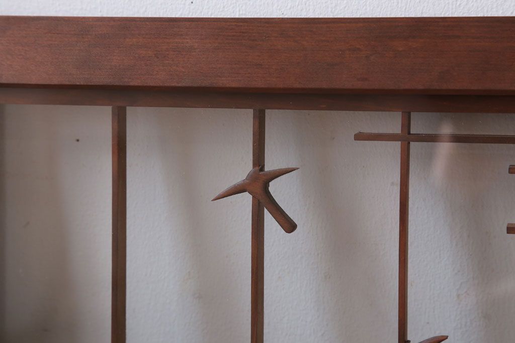 和製アンティーク　古い木の組子ガラス戸4枚セット(窓・明り取り)