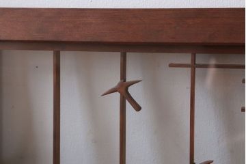 和製アンティーク　古い木の組子ガラス戸4枚セット(窓・明り取り)