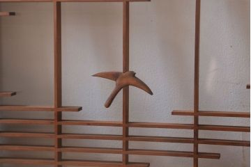 和製アンティーク　古い木の組子ガラス戸4枚セット(窓・明り取り)