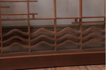 和製アンティーク　古い木の組子ガラス戸4枚セット(窓・明り取り)