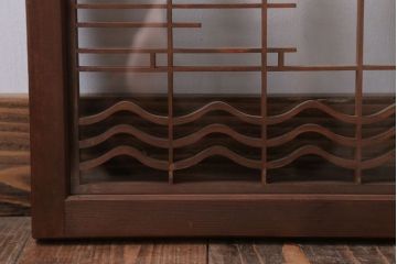 和製アンティーク　古い木の組子ガラス戸4枚セット(窓・明り取り)