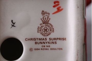 アンティーク雑貨　中古 イギリス ROYAL DOULTON(ロイヤルドルトン)　クリスマスBUNNYKINS　1994