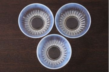 アンティーク雑貨　昭和レトロ　乳白ガラスカップ3点(氷コップ)