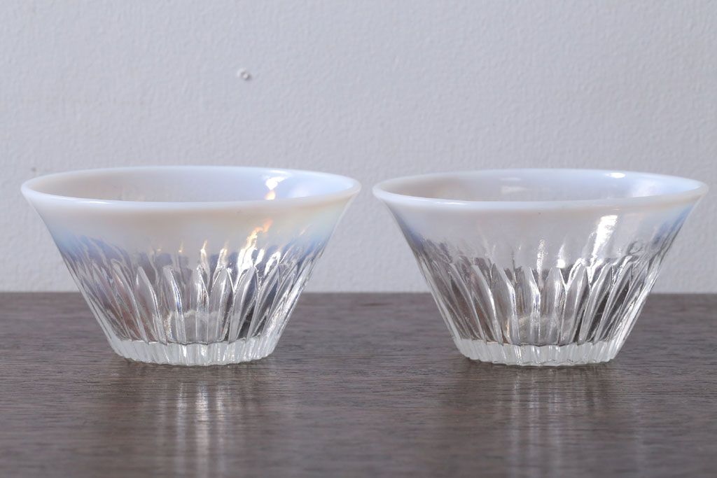 アンティーク雑貨　昭和レトロ　乳白ガラスカップ2点(氷コップ)