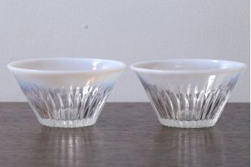 アンティーク雑貨　昭和レトロ　乳白ガラスカップ2点(氷コップ)