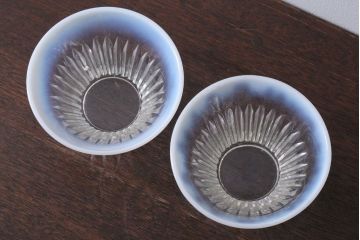 アンティーク雑貨　昭和レトロ　乳白ガラスカップ2点(氷コップ)