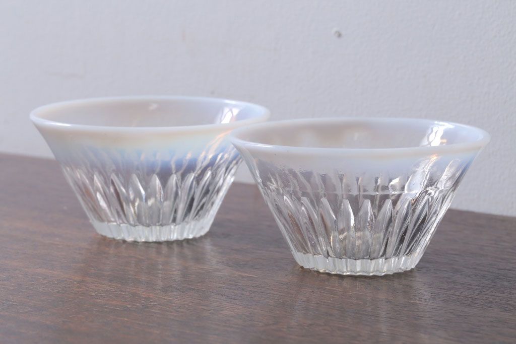 アンティーク雑貨　昭和レトロ　乳白ガラスカップ2点(氷コップ)