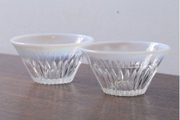 アンティーク雑貨　昭和レトロ　乳白ガラスカップ2点(氷コップ)