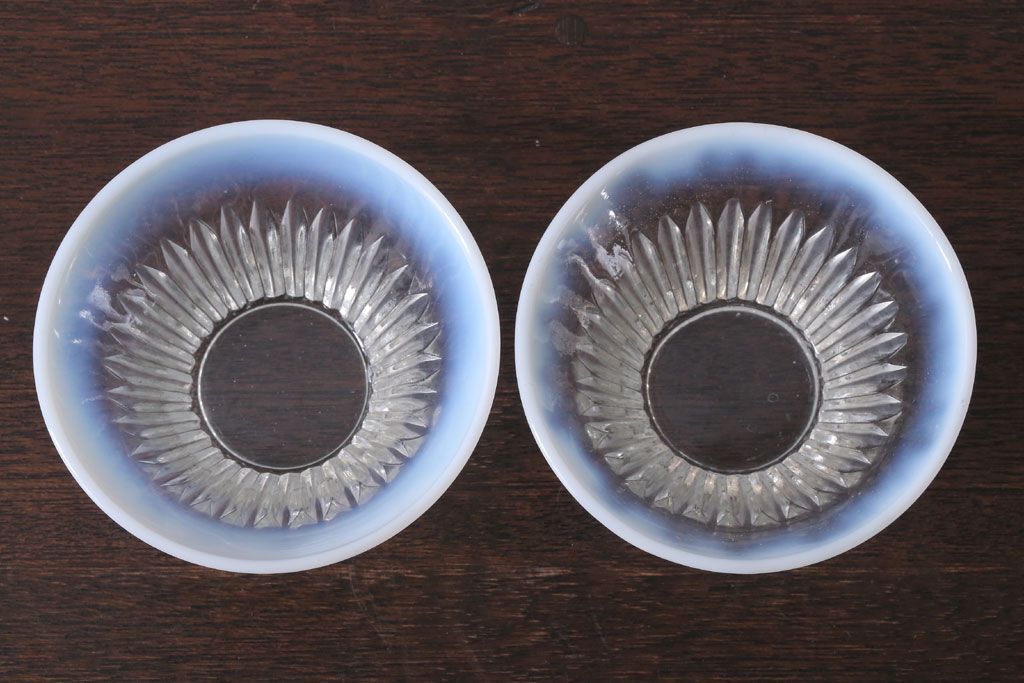 アンティーク雑貨　昭和レトロ　乳白ガラスカップ2点(氷コップ)