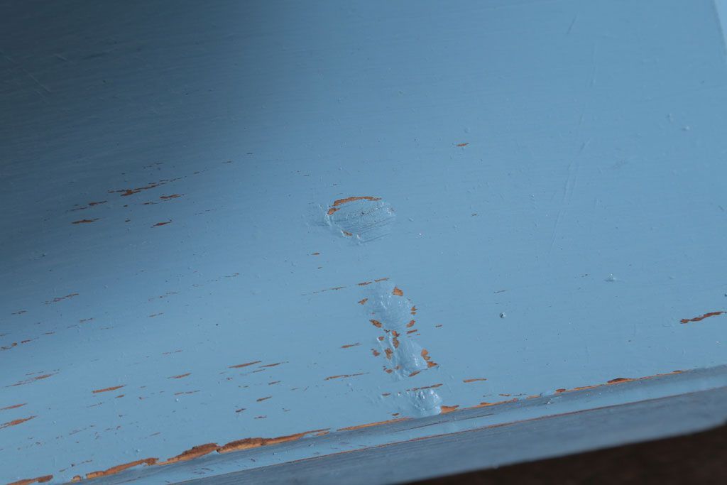 アンティーク家具　アンティークペイント　引き出し付き!小さな古い木の本立て(2)