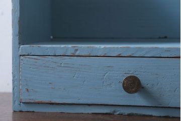 アンティーク家具　アンティークペイント　引き出し付き!小さな古い木の本立て(2)