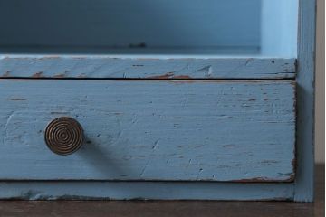 アンティーク家具　アンティークペイント　引き出し付き!小さな古い木の本立て(2)