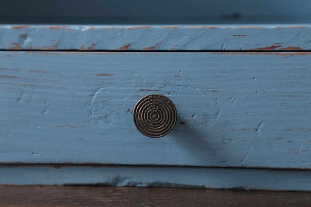 アンティーク家具　アンティークペイント　引き出し付き!小さな古い木の本立て(2)