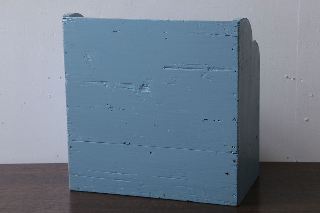 アンティーク家具　アンティークペイント　引き出し付き!小さな古い木の本立て(2)