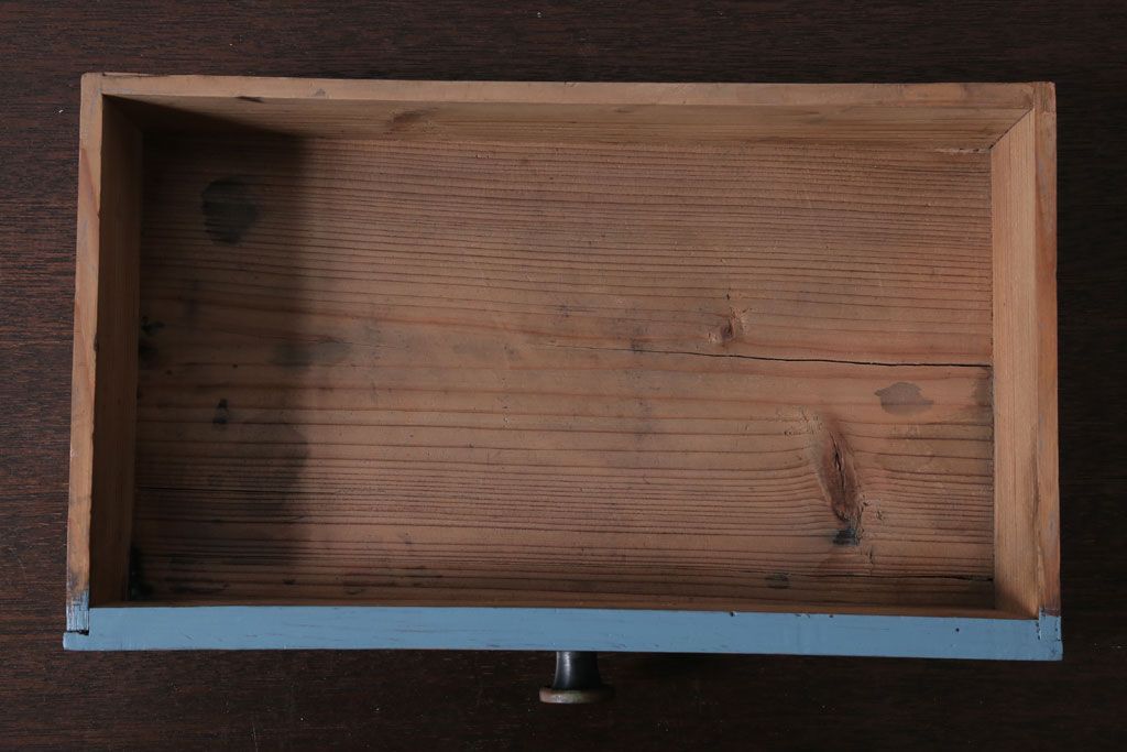 アンティーク家具　アンティークペイント　引き出し付き!小さな古い木の本立て(2)