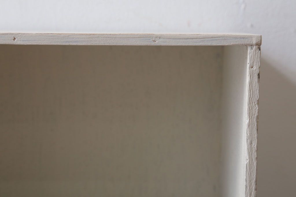 アンティーク雑貨　アンティークペイント　引き出し付き!小さな古い木の小物収納棚